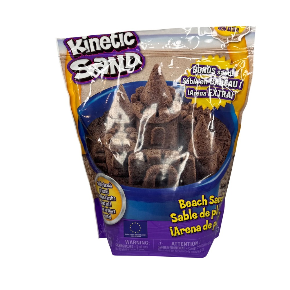 Kinetic Sand Beach Sand 3.25lb Bag Brown Moldable Sensory Play Toy Spin Master